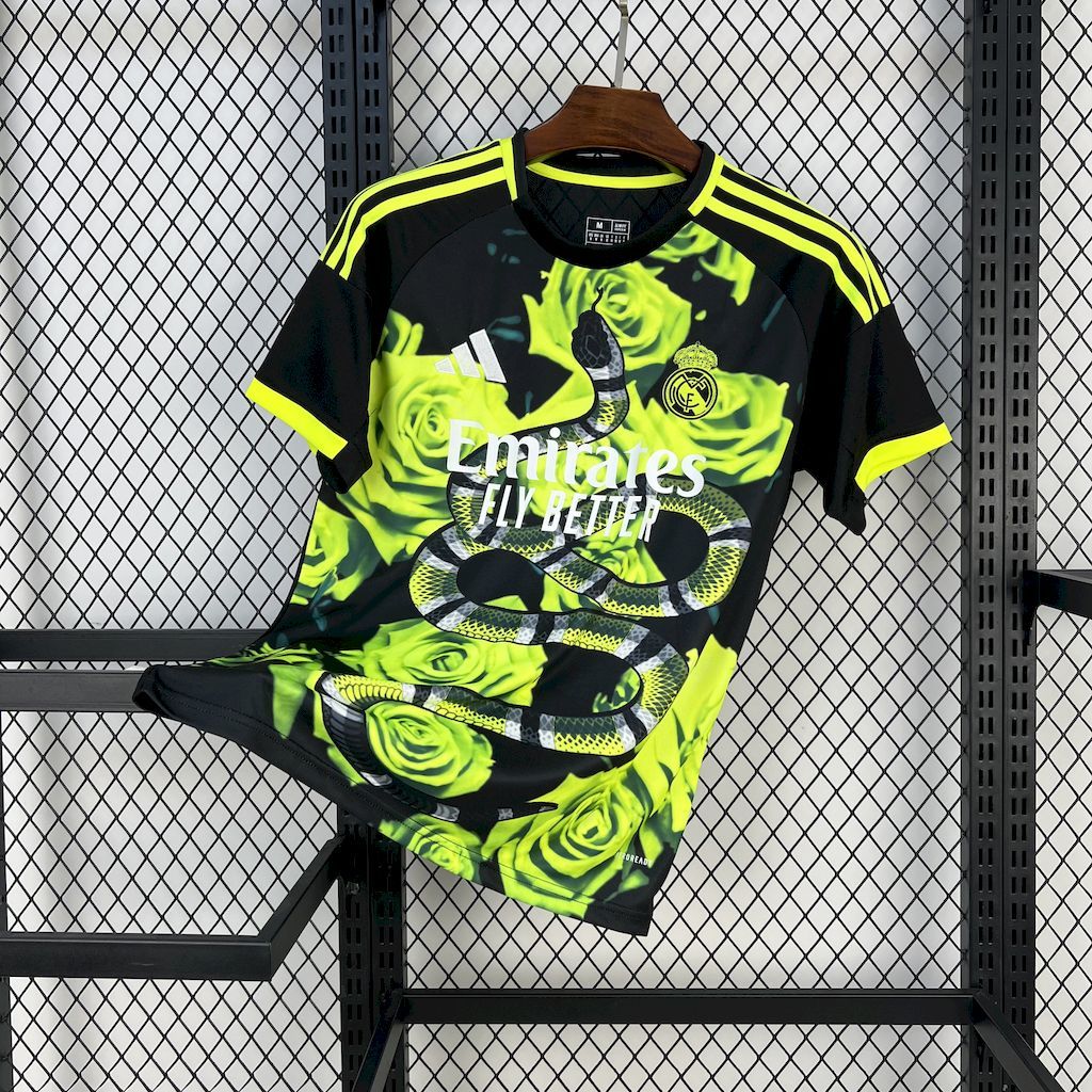 Real Madrid 2025/26 Green Rose Bamboo Leaf Green Jersey